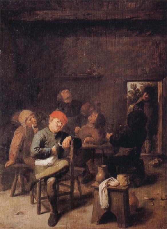 BROUWER, Adriaen Peasants Smoking and Drinking oil painting picture